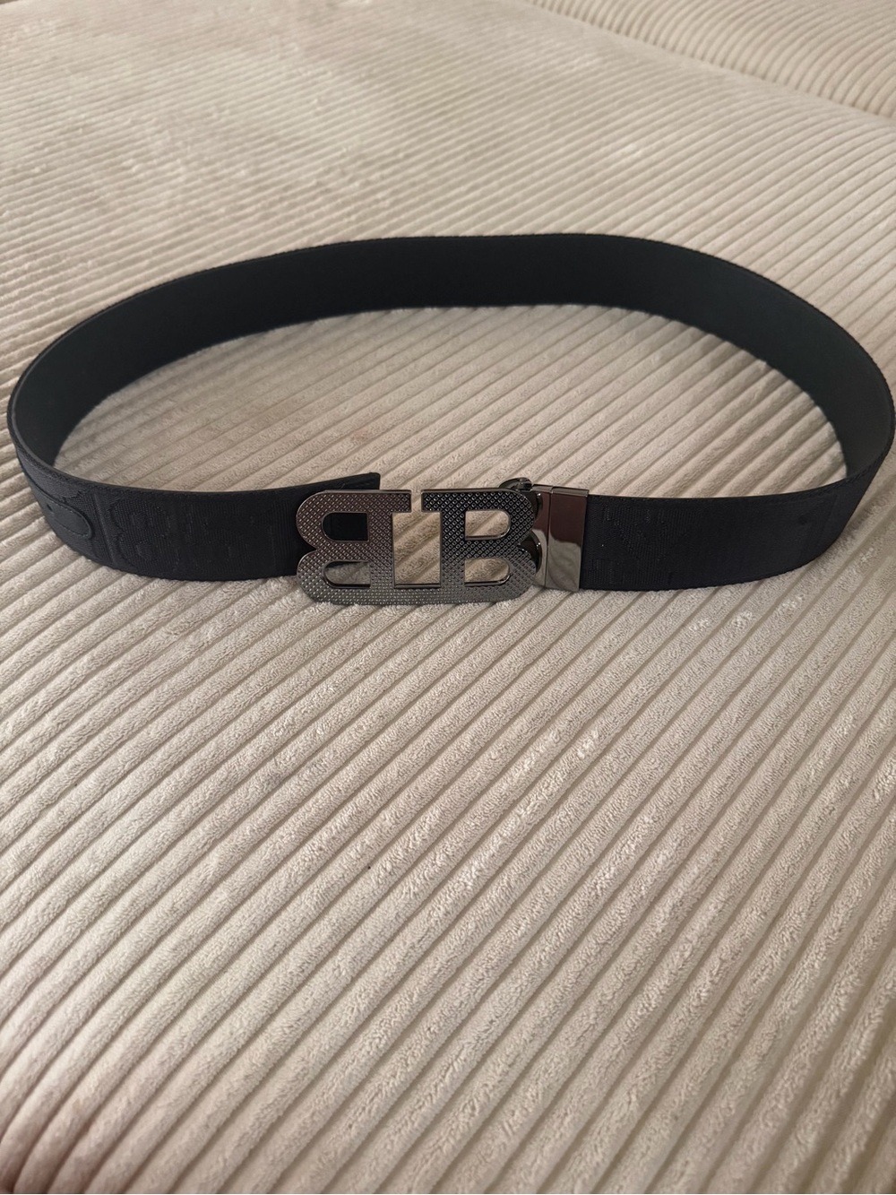 Black Bally Belt with Double B Logo Buckle